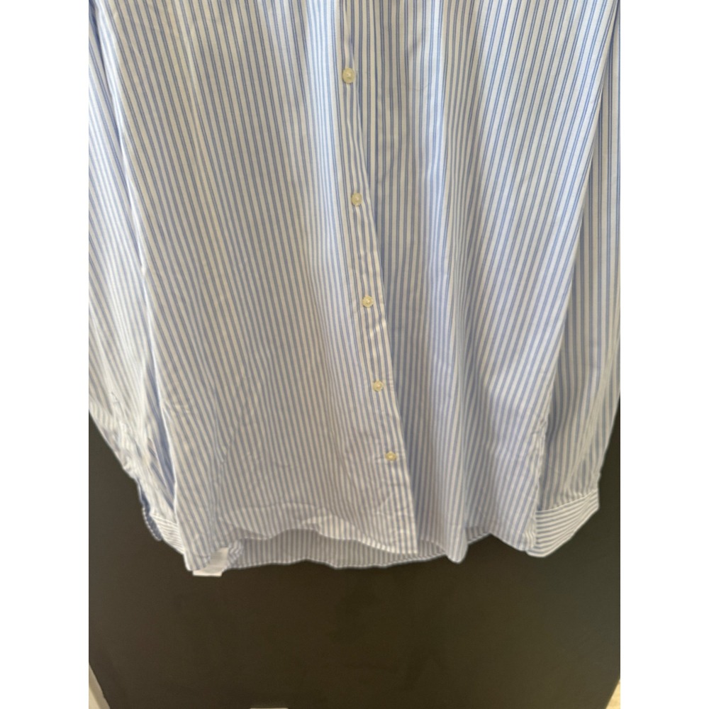Lauren Ralph Lauren Mens Tall‎ Supima Cotton Striped Dress Shirt Blue 16.5 36/37 - Picture 4 of 7
